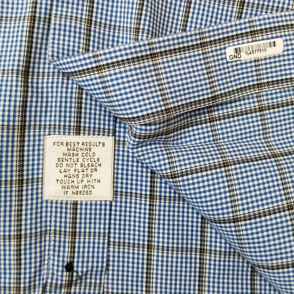 Peter Millar Sport Shirt Medium Button Short Sleeve Plaid Crown Cotton - Picture 6 of 10